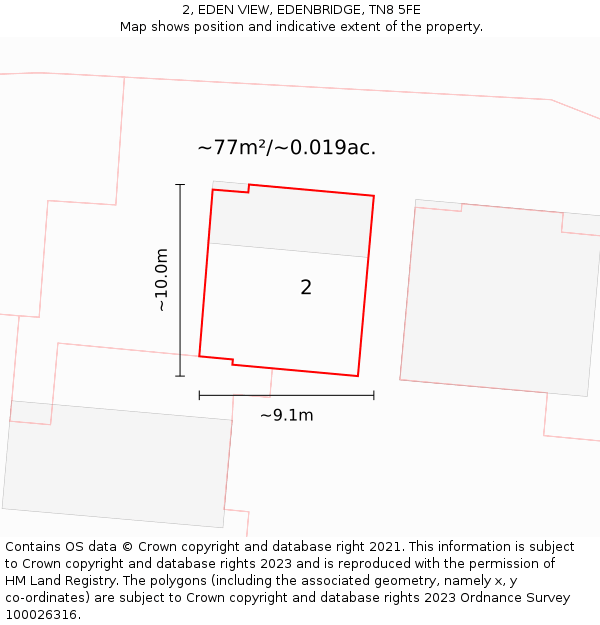 2, EDEN VIEW, EDENBRIDGE, TN8 5FE: Plot and title map