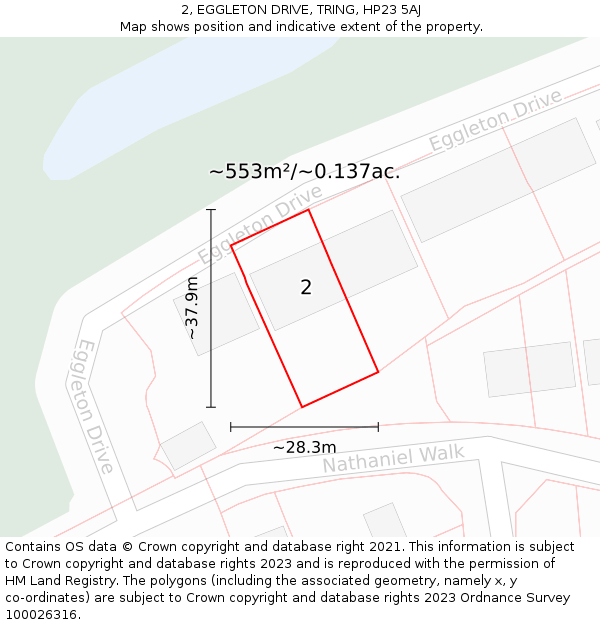 2, EGGLETON DRIVE, TRING, HP23 5AJ: Plot and title map