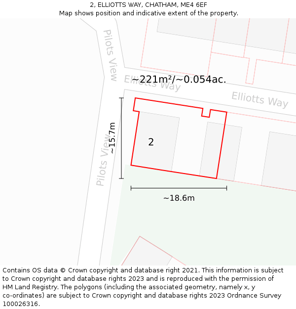 2, ELLIOTTS WAY, CHATHAM, ME4 6EF: Plot and title map