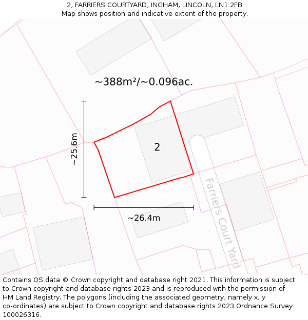 2, FARRIERS COURTYARD, INGHAM, LINCOLN, LN1 2FB: Plot and title map