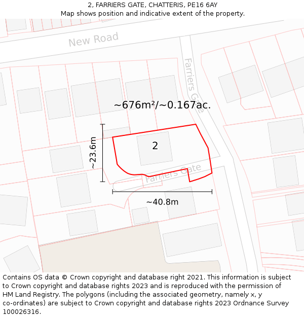 2, FARRIERS GATE, CHATTERIS, PE16 6AY: Plot and title map