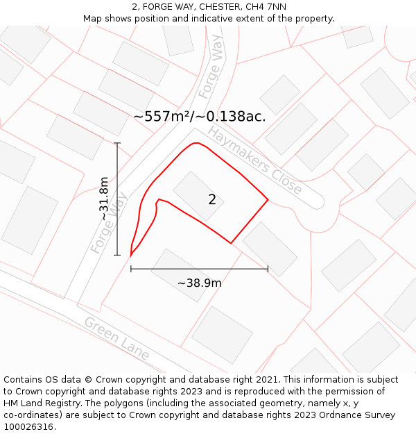 2, FORGE WAY, CHESTER, CH4 7NN: Plot and title map