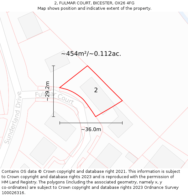 2, FULMAR COURT, BICESTER, OX26 4FG: Plot and title map