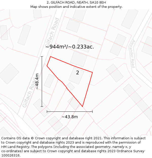 2, GILFACH ROAD, NEATH, SA10 8EH: Plot and title map