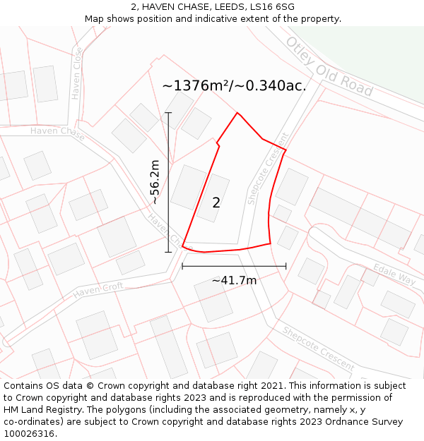 2, HAVEN CHASE, LEEDS, LS16 6SG: Plot and title map