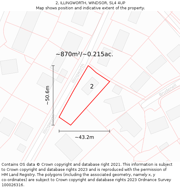 2, ILLINGWORTH, WINDSOR, SL4 4UP: Plot and title map