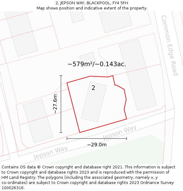 2, JEPSON WAY, BLACKPOOL, FY4 5FH: Plot and title map