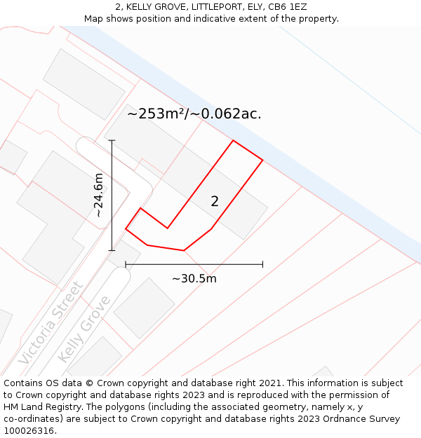 2, KELLY GROVE, LITTLEPORT, ELY, CB6 1EZ: Plot and title map