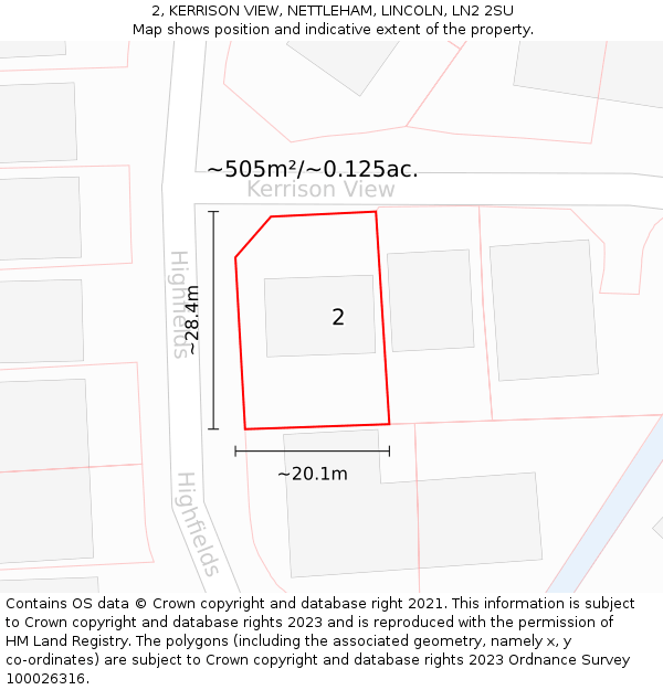 2, KERRISON VIEW, NETTLEHAM, LINCOLN, LN2 2SU: Plot and title map