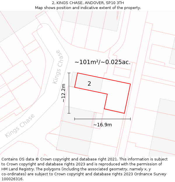 2, KINGS CHASE, ANDOVER, SP10 3TH: Plot and title map