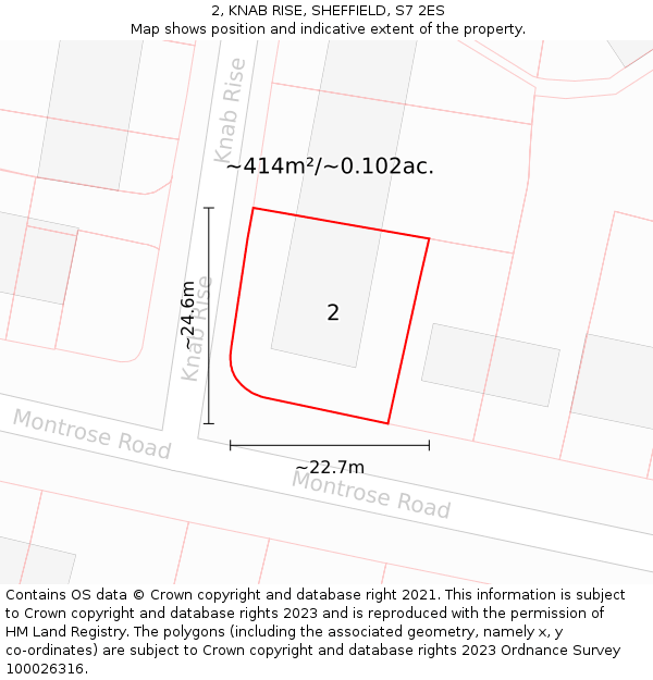 2, KNAB RISE, SHEFFIELD, S7 2ES: Plot and title map