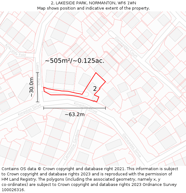 2, LAKESIDE PARK, NORMANTON, WF6 1WN: Plot and title map