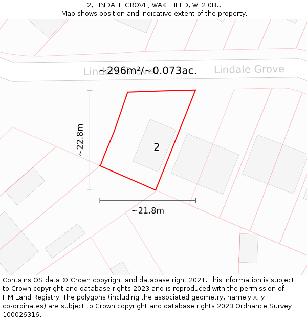 2, LINDALE GROVE, WAKEFIELD, WF2 0BU: Plot and title map
