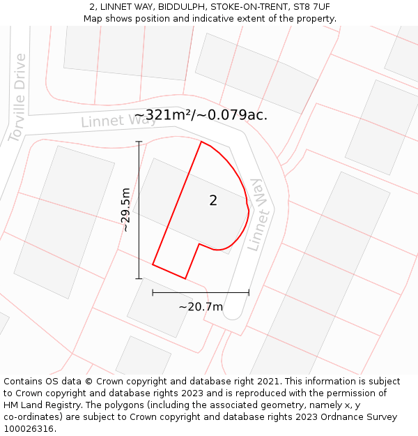 2, LINNET WAY, BIDDULPH, STOKE-ON-TRENT, ST8 7UF: Plot and title map