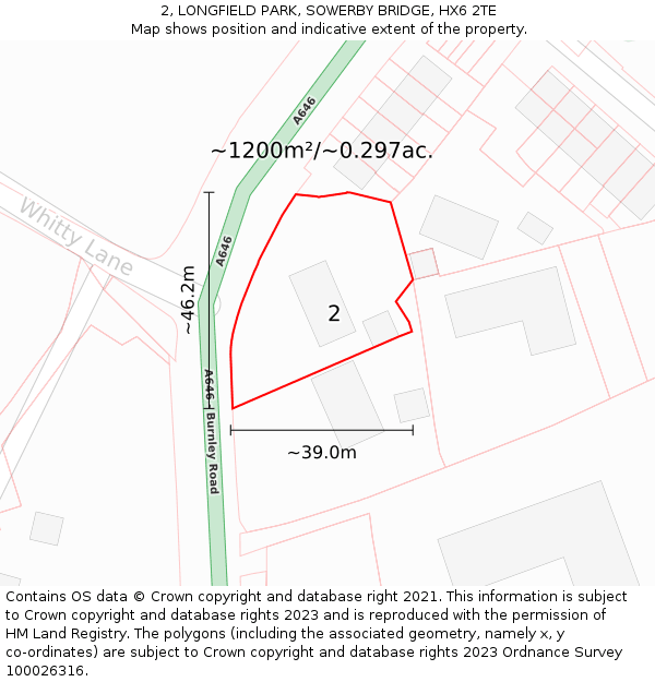 2, LONGFIELD PARK, SOWERBY BRIDGE, HX6 2TE: Plot and title map