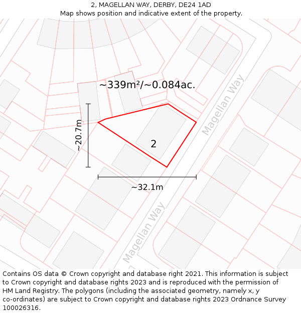 2, MAGELLAN WAY, DERBY, DE24 1AD: Plot and title map