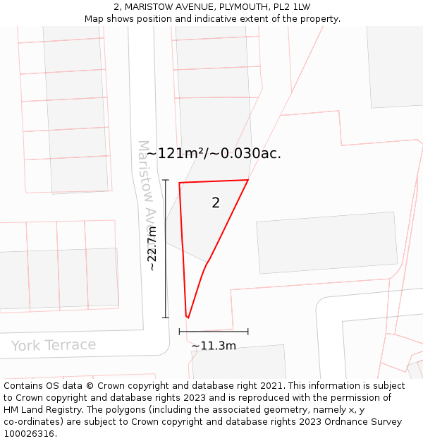 2, MARISTOW AVENUE, PLYMOUTH, PL2 1LW: Plot and title map