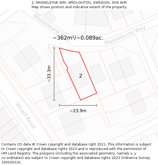 2, MASKELEYNE WAY, WROUGHTON, SWINDON, SN4 9HR: Plot and title map