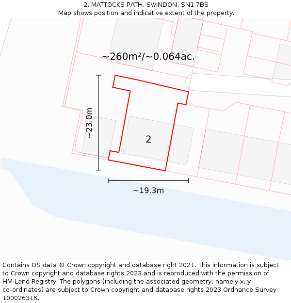 2, MATTOCKS PATH, SWINDON, SN1 7BS: Plot and title map