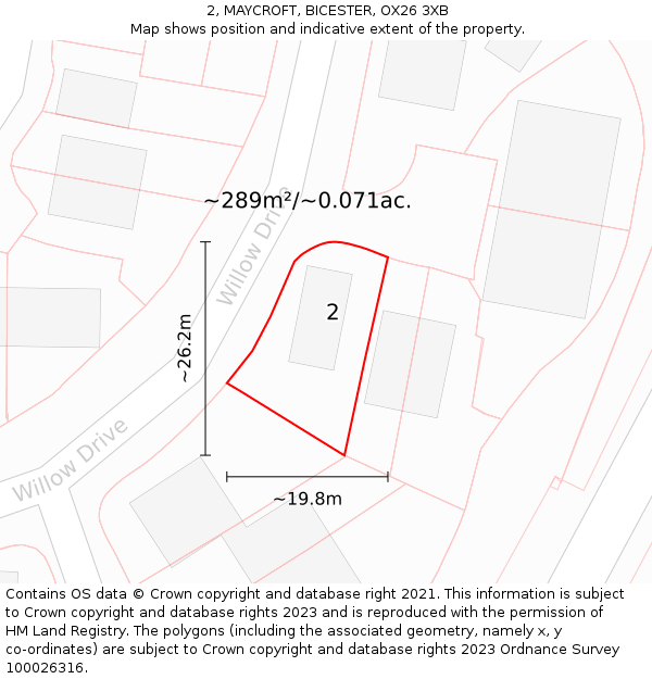 2, MAYCROFT, BICESTER, OX26 3XB: Plot and title map