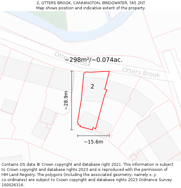 2, OTTERS BROOK, CANNINGTON, BRIDGWATER, TA5 2NT: Plot and title map