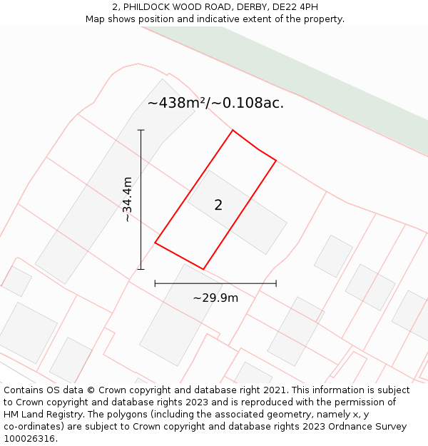 2, PHILDOCK WOOD ROAD, DERBY, DE22 4PH: Plot and title map