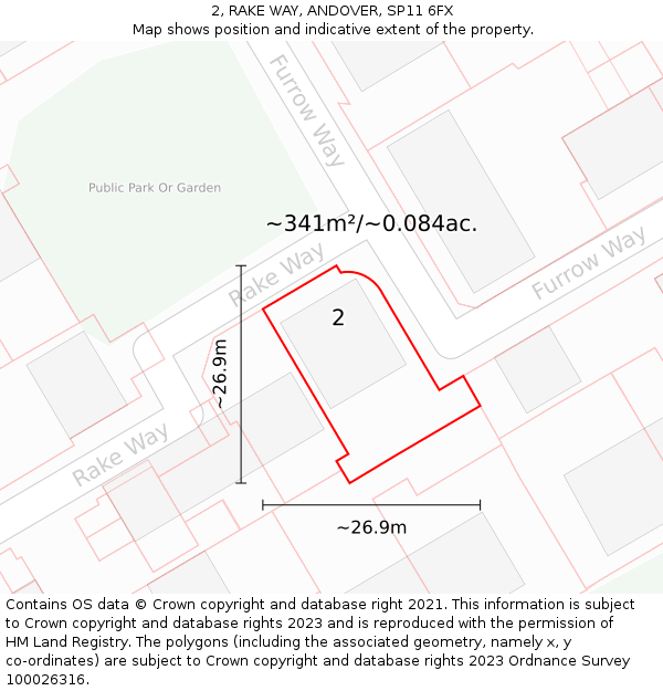 2, RAKE WAY, ANDOVER, SP11 6FX: Plot and title map