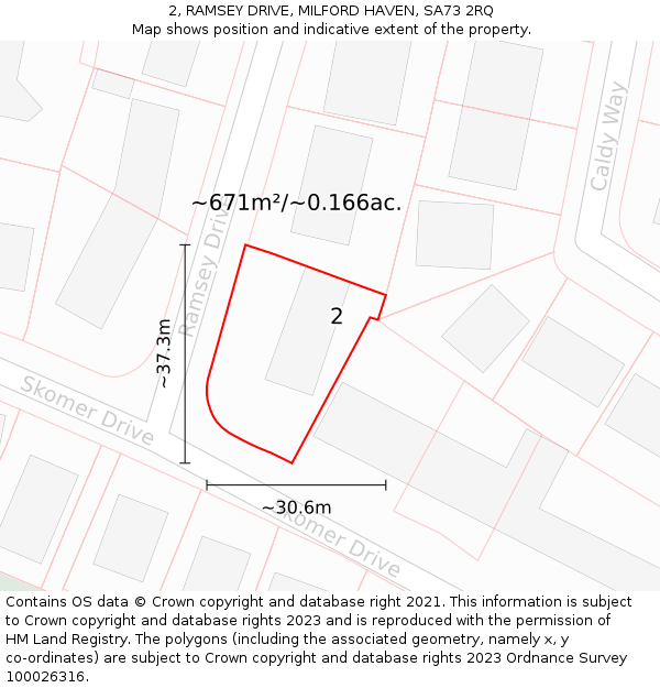 2, RAMSEY DRIVE, MILFORD HAVEN, SA73 2RQ: Plot and title map
