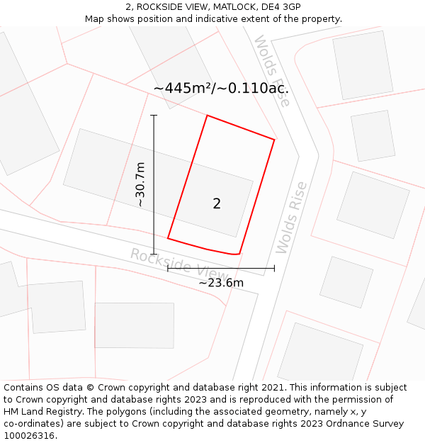 2, ROCKSIDE VIEW, MATLOCK, DE4 3GP: Plot and title map
