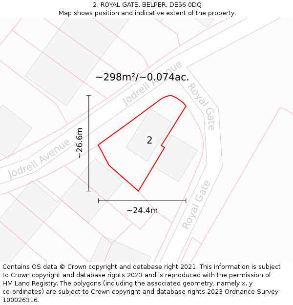 2, ROYAL GATE, BELPER, DE56 0DQ: Plot and title map