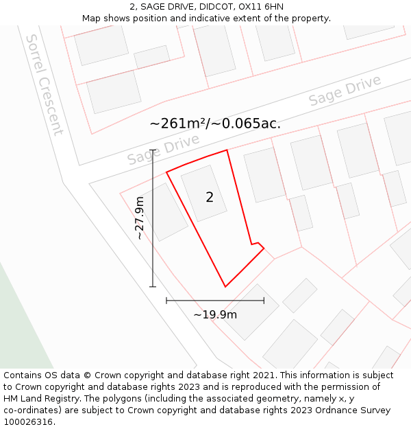 2, SAGE DRIVE, DIDCOT, OX11 6HN: Plot and title map