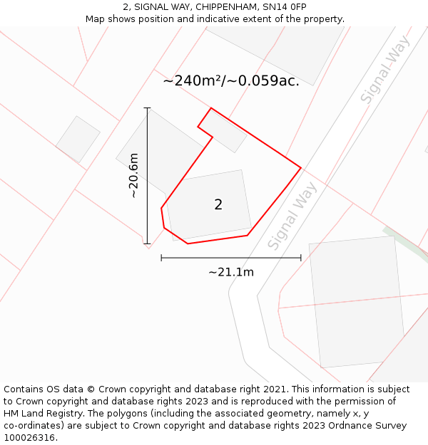 2, SIGNAL WAY, CHIPPENHAM, SN14 0FP: Plot and title map