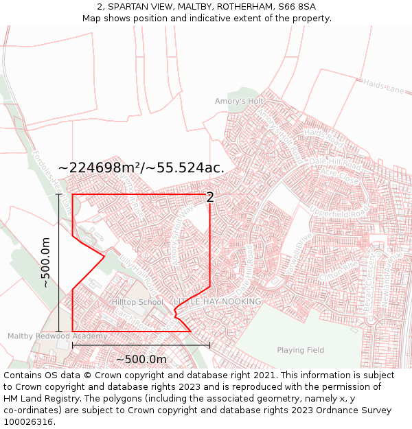 2, SPARTAN VIEW, MALTBY, ROTHERHAM, S66 8SA: Plot and title map