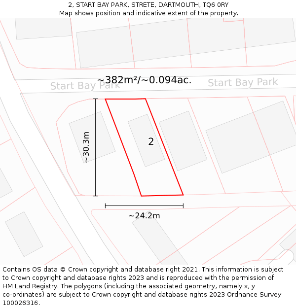 2, START BAY PARK, STRETE, DARTMOUTH, TQ6 0RY: Plot and title map