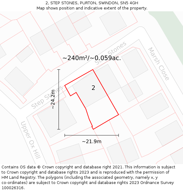 2, STEP STONES, PURTON, SWINDON, SN5 4GH: Plot and title map