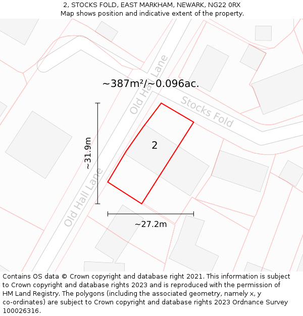 2, STOCKS FOLD, EAST MARKHAM, NEWARK, NG22 0RX: Plot and title map