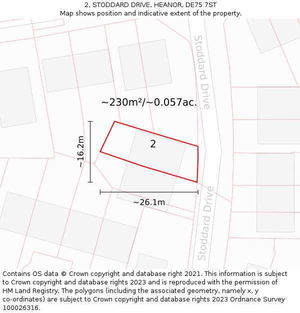 2, STODDARD DRIVE, HEANOR, DE75 7ST: Plot and title map