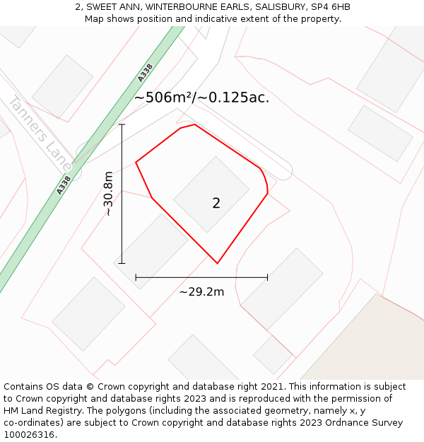 2, SWEET ANN, WINTERBOURNE EARLS, SALISBURY, SP4 6HB: Plot and title map