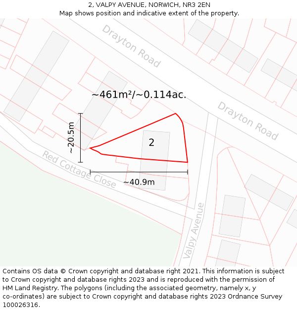 2, VALPY AVENUE, NORWICH, NR3 2EN: Plot and title map