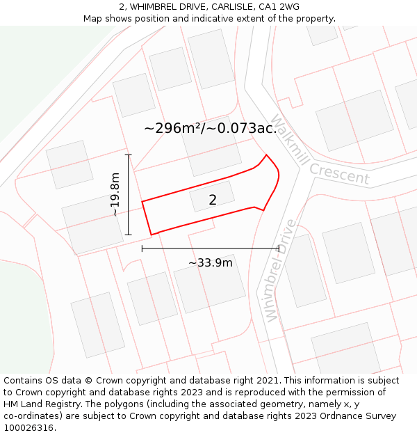 2, WHIMBREL DRIVE, CARLISLE, CA1 2WG: Plot and title map