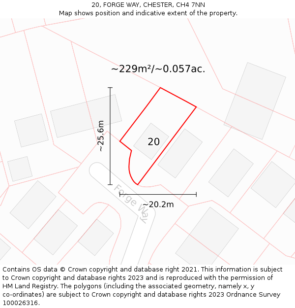 20, FORGE WAY, CHESTER, CH4 7NN: Plot and title map