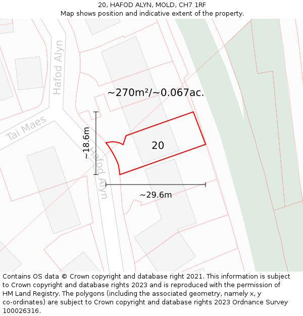 20, HAFOD ALYN, MOLD, CH7 1RF: Plot and title map