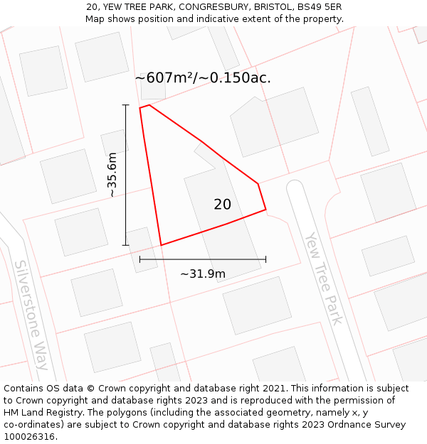 20, YEW TREE PARK, CONGRESBURY, BRISTOL, BS49 5ER: Plot and title map