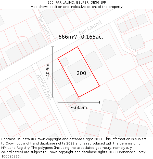 200, FAR LAUND, BELPER, DE56 1FP: Plot and title map
