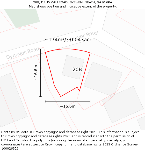 20B, DRUMMAU ROAD, SKEWEN, NEATH, SA10 6PA: Plot and title map
