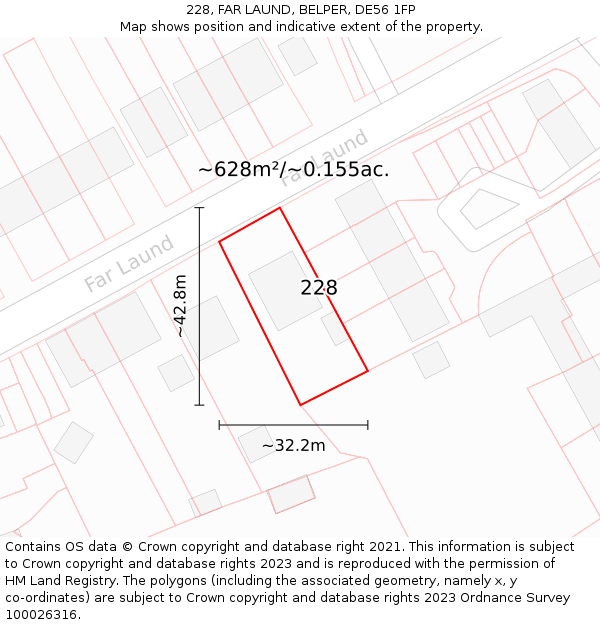 228, FAR LAUND, BELPER, DE56 1FP: Plot and title map