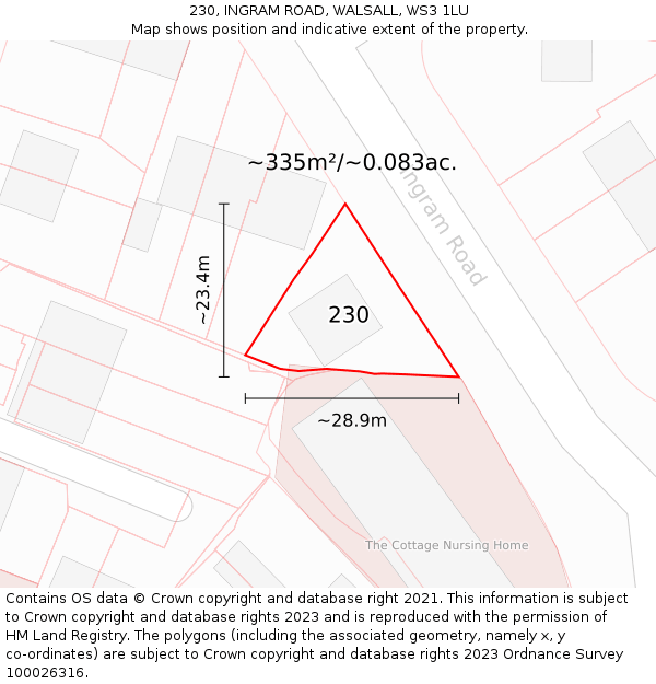 230, INGRAM ROAD, WALSALL, WS3 1LU: Plot and title map