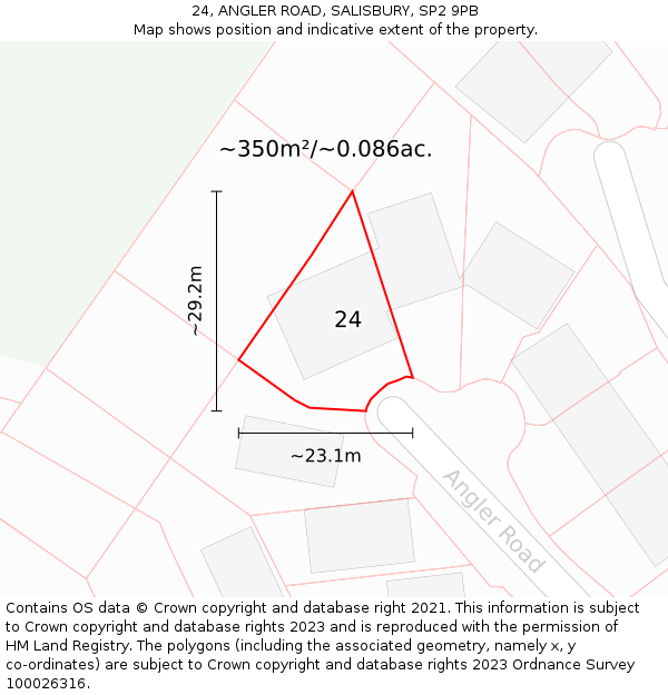 24, ANGLER ROAD, SALISBURY, SP2 9PB: Plot and title map