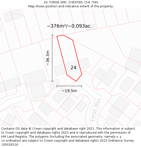 24, FORGE WAY, CHESTER, CH4 7NN: Plot and title map