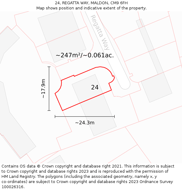 24, REGATTA WAY, MALDON, CM9 6FH: Plot and title map